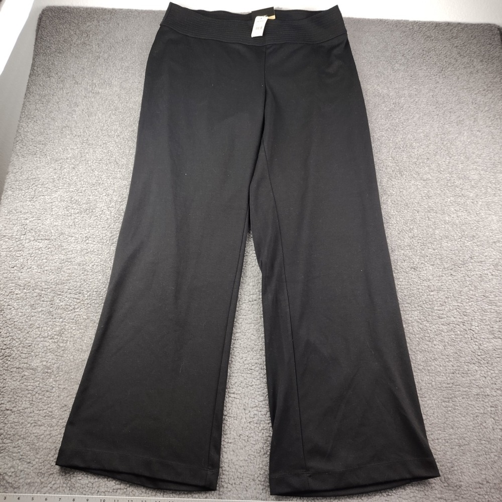 Lane Bryant Pants Sz 14/16 Tall Modern Knit Wide Leg Black Stretch NWT